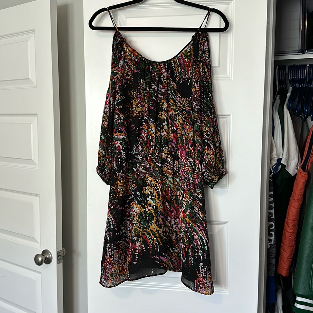 NWT Parker Multicolor cold shoulder mini dress Size: Small